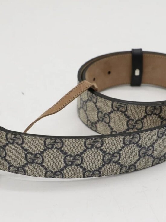 GUCCI Blue & Beige GG Marmont Belt 411924 Size 90/36 US
